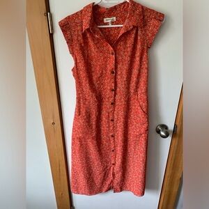Red floral Dress size Large